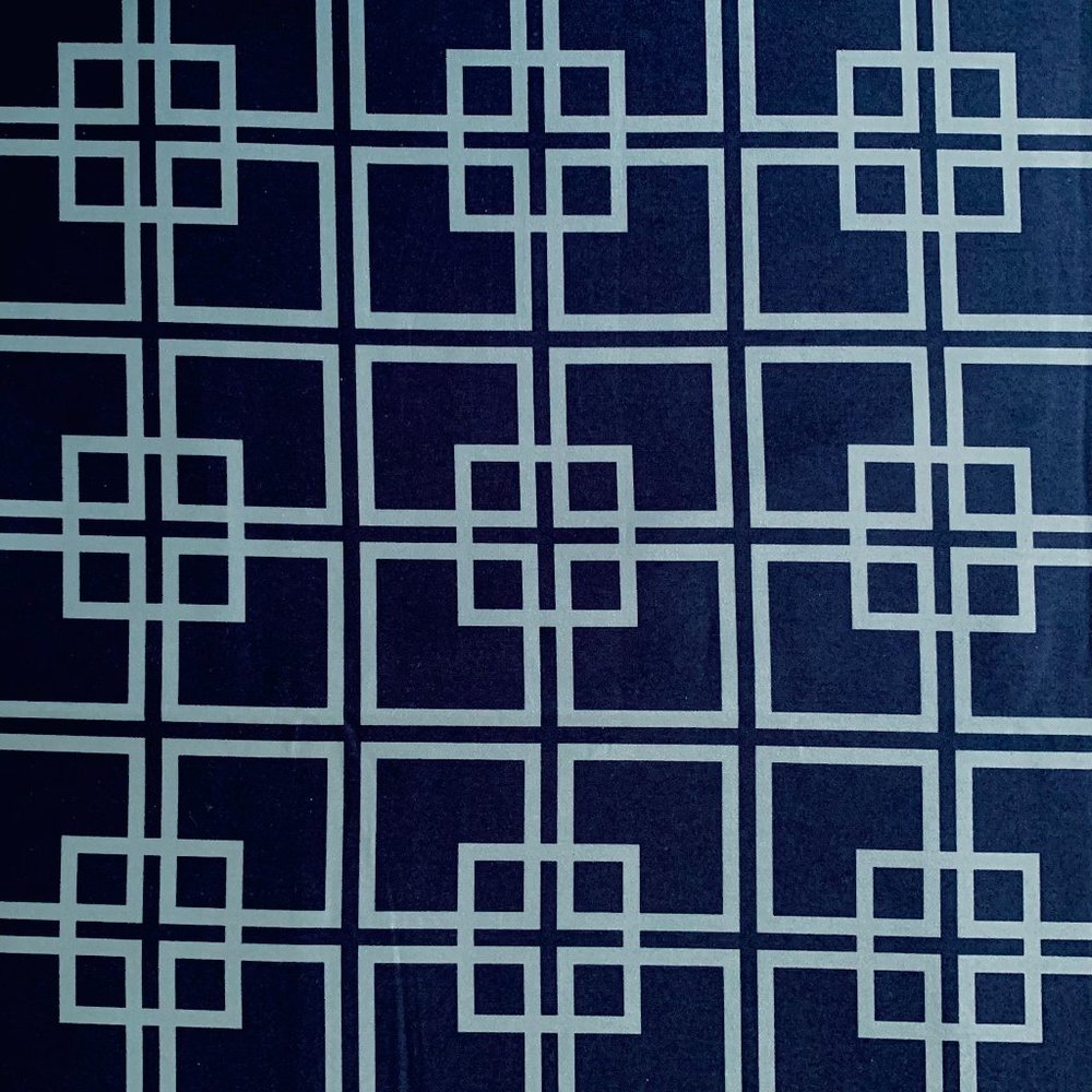 9.9 Yards Designer Vicki Payne Free Blue Spirit Fretwork Lattice Trellis Fabric